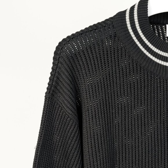 Armani Collezioni Charcoal Cotton-Knit Striped-Accent Zip Jacket - Picture 5 of 10